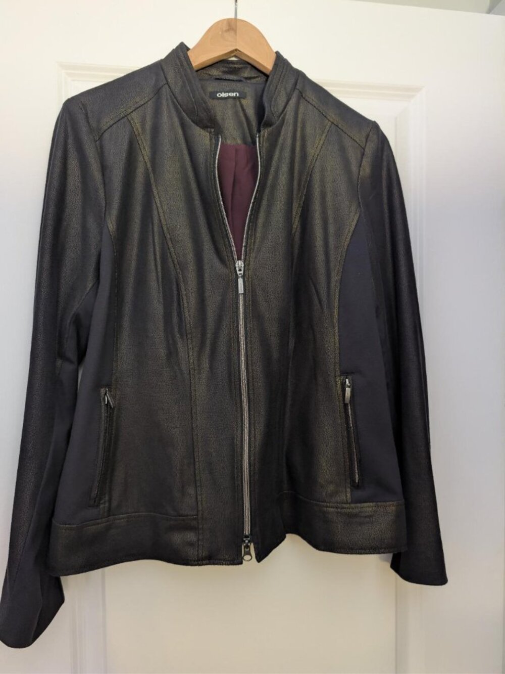 Olsen grey/pewter zip jacket size L